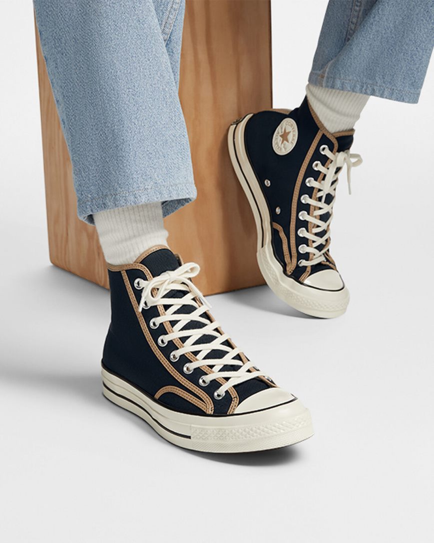 Tenisi Inalti Dama Converse Chuck 70 Heavyweight Panza Negrii Kaki | RO PGDX13263